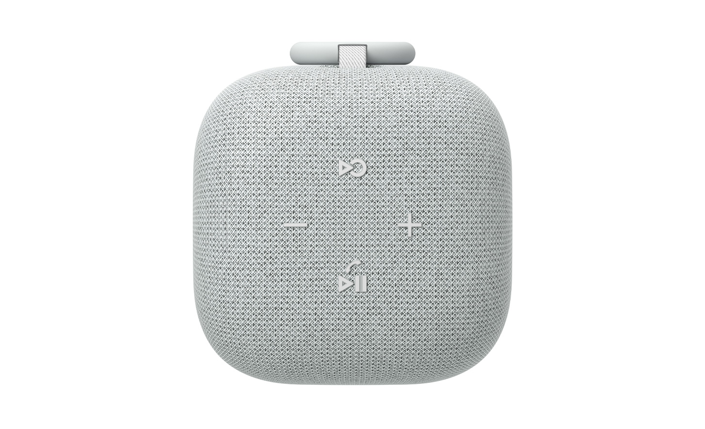 버튼이 보이는 LinkBuds 스피커의 상단.