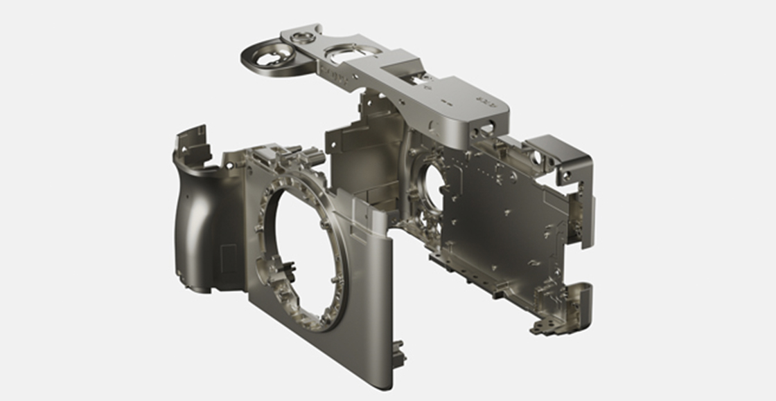 마그네슘 합금 프레임 부품의 분해도를 보여주는 그림